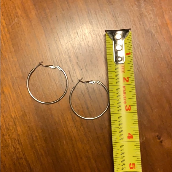 Silver Hoops - Picture 3 of 3
